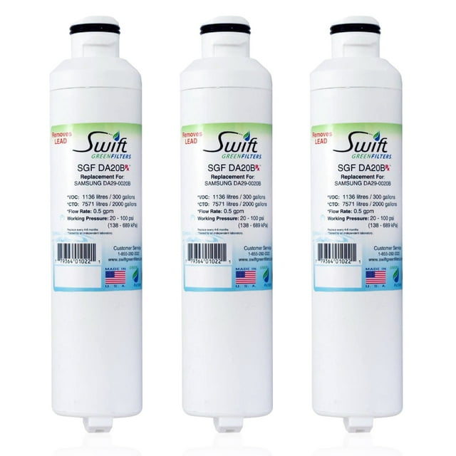 Swift Green Filters SGF-DA20B Rx Filtre à Eau de Réfrigérateur Compatible pour DA29-0020B (Lot de 3)
