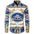 thumbnail image 1 of Camisa de manga larga con botones para hombre, cómoda camisa de solapa de otoño, estilo étnico retro, ropa de calle de tendencia de manga larga para hombre, 1 of 6