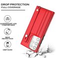 thumbnail image 5 of Nalacover Wallet Case for Samsung Galaxy S22 Ultra, Business PU Leather Unique Design Wristband Kickstand Credit Card Holder Slots Shockproof Scratch Resistant Phone Case for Galaxy S22 Ultra,Red, 5 of 6