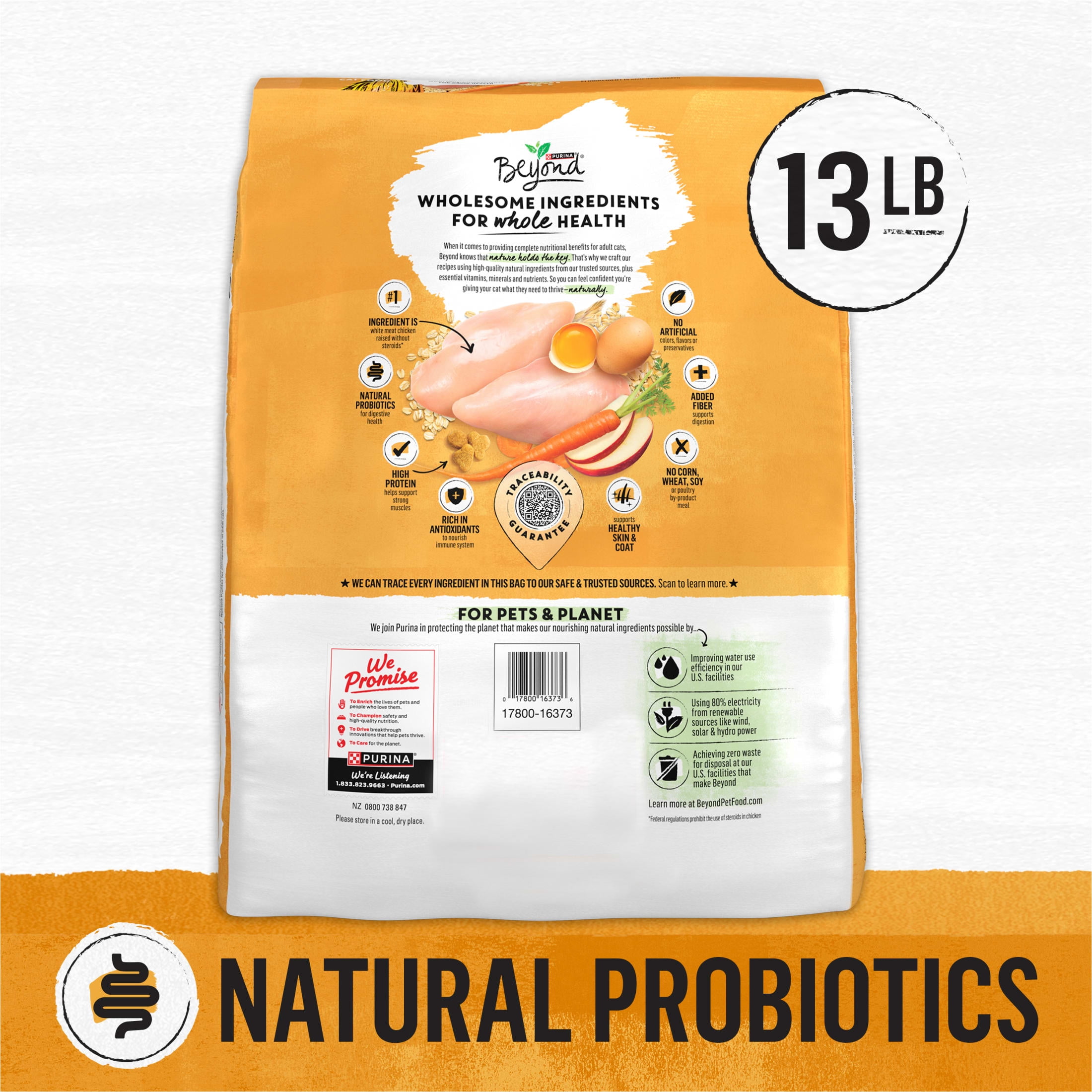 Purina Beyond Natural Dry Cat Food, White Meat Chicken & Whole Oat Meal Recipe, 13 lb Bag
