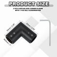 thumbnail image 2 of Conector de Varilla de Cortina de Esquina Uxcell, 2 Pcs Conector de Varilla de Cortina de 90° para Varilla de 1", Negro, 2 of 5