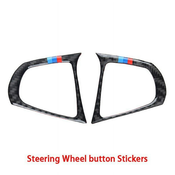 Carbon Fiber Steering Wheel Button Sticker Trim Cover Car Styling For Bmw 5 Series G30 X3 540li Car Interior Accessories