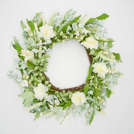 22" Peony, Eucalyptus Wreath