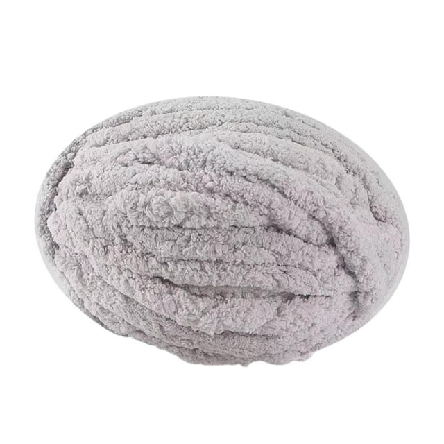 Thick Chunky Yarn Polyester Yarn for Knitted Blanket Mat Pet Beds Rug Making Light Gray