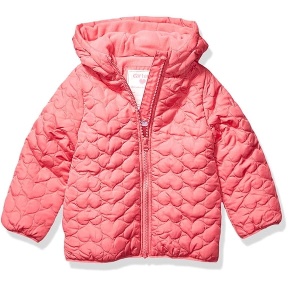 Carters Girls Heart Quilt Puffer Jacket(Pink 18 Months)