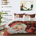 thumbnail image 3 of Merry Christmas 4 Piece Duvet Cover Set Twin Size Red Santa Claus Winter Snowflake Red Plaid Soft Bedding Set Comforter Cover, 1 Duvet Cover 1 Flat Sheets and 2 Pillowcases, 3 of 9