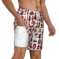 thumbnail image 2 of Kdxio Rocket Pattern Print Men'S Swim Trunks With Compression Liner 7 Inch Inseam Quick Dry Swim Shorts, 2 of 7