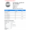 thumbnail image 2 of Front Brake Rotor - Compatible with 2004 - 2010 BMW X3 2005 2006 2007 2008 2009, 2 of 2