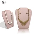 thumbnail image 4 of New Jewelry Display Stand Velvet Pu Pearl Necklace Display Board Pendant Earrings Storage Stand Counter Display white pu L, 4 of 6