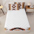 thumbnail image 4 of jejeloiu Southwestern Aztec Zipper Twin Comforter Sets with Fitted Sheet and 2 Pillowcases,Tribal Print Zipper Bedding Set For Boys,Brown White,Reversible,4-Piece, 4 of 7