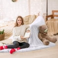 thumbnail image 7 of Softlife Extra Soft Faux Fur Throw Blanket with Sherpa Warm Underside,90"x104",White, 7 of 7