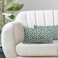 thumbnail image 2 of Teal Cream Pillow Covers 12x20 Set of 2 Boho Design Polka Dot Throw Pillows Modern Brush Strokes Print Decorative Outdoor Pillowcase Lumbar Cushion Cover Linen Case for Home Sofa Couch Bed, 2 of 6