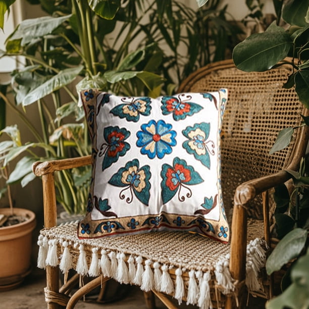 Stereo Embroidery Floral Pillowcase Sofa Pillowcase Living Room Cushion Pillowcase Decorative Ornaments