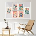 thumbnail image 2 of PixonSign Adhesive Canvas Print Wall Art Set - Mid-Century Tropical Abstract Flower Gallery Posters - Set of 6 Vintage Retro Antique Mixed Media Country Cultural Art Wall Décor - 11"x14"x6, 2 of 5
