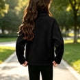 thumbnail image 4 of Girls Fleece Half Zip Sweatshirt Long Sleeve Casual Warm Turtleneck Kids Winter Pullover Tops Black 6-14, 4 of 7