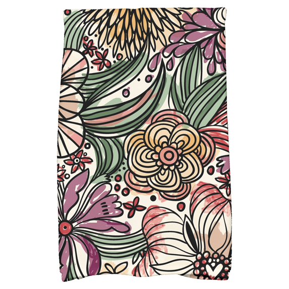 Simply Daisy 18" x 30" Zentangle Floral Floral Print Hand Towel