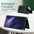thumbnail image 5 of Nalacover Zipper Wallet Case for iPhone 14 Plus, Luxury PU Leather Crossbody Lanyard Shoulder Strap Magnetic RFID Blocking Cover with Kickstand Card Slots Holder Shockproof Case, Black, 5 of 11