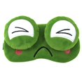 thumbnail image 1 of 3D Frog Cute Cartoon Design Sleeping Eye Blinder Travel Office Snap Soft Plush Eye Mask Green - Sad, 1 of 7