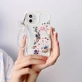 thumbnail image 2 of Compatible with iPhone 12 Case, Cute Flowers Bear Camera Protector Clear Case with Lovely Strap Bracelet Chain Girls Women Case for iPhone 12, 2 of 16