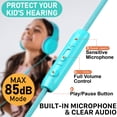 thumbnail image 6 of FosPower Kids Headphones Wired with Microphone, Safe 85db Volume Limited, Adjustable Foldable Children & Teens Over The Ear Headphone for Girls, Boys, School, PC, Tablet, Laptop, Mint / Pink, 6 of 10