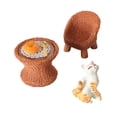 thumbnail image 3 of Figura de gato en miniatura, modelo de mesa y silla, juguete realista de juego de simulación con muebles, modelo para micropaisaje de jardín de hadas. Gato con la cabeza levantada, 3 of 8