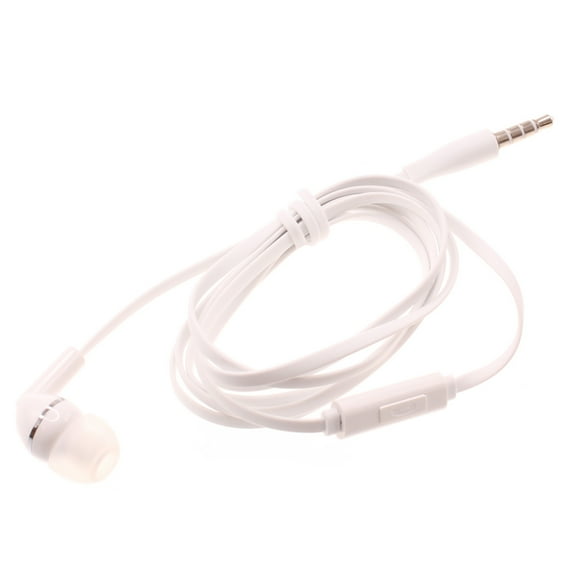 Earphone w Mic Mono Headset for Google Pixel 5a 5G,4a,5G Phones - Wired Earbud 3.5mm Single Headphone Hands-free Microphone White