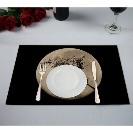 

GCKG Fullmoon Black Cat Placemats 12x18 inches Set of 2