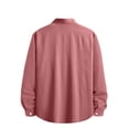 thumbnail image 4 of MOJOGO Men's Button Down Shirts Casual Long Sleeve Shirt Summer Breathable Cotton and Linen Tops with Chest Pockets 2XL, 4 of 8