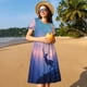 thumbnail image 4 of Balery Night Sky Elk Vestidos sueltos de manga corta para mujer, vestidos de verano 2025, vestidos casuales de corte A con vuelo., 4 of 6