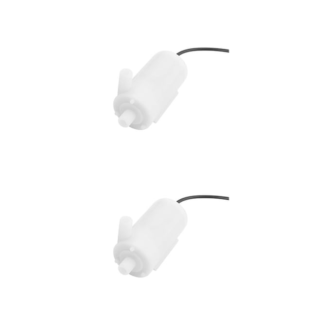 pitrice USB Powered Water Pump for Micro Submersible Mini Low Noise Smooth Surface DC 5V Amphibious Motor for Fish Tank Fountain White 2Set