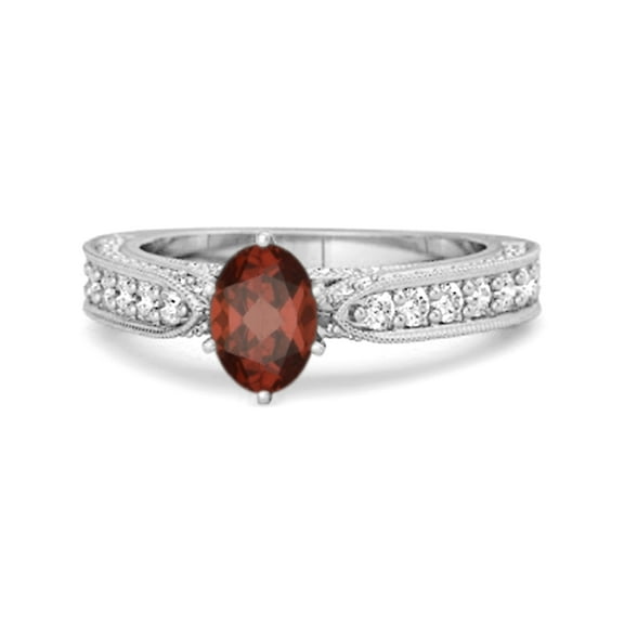 Mooneye 1.50 Ct Garnet Solitaire Engagement Women Valentines Day Gifts Ring 925 Sterling Silver