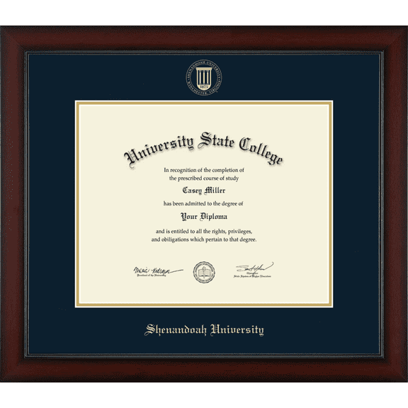 Shenandoah University Diploma Frame, Document Size 20" x 16"