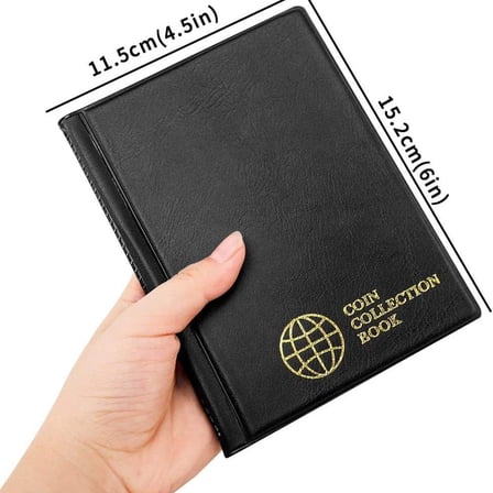 Coin Albums with Cardboard Holders Black 60 Pockets Coin Storage Books for Coin Flips Collection Holders