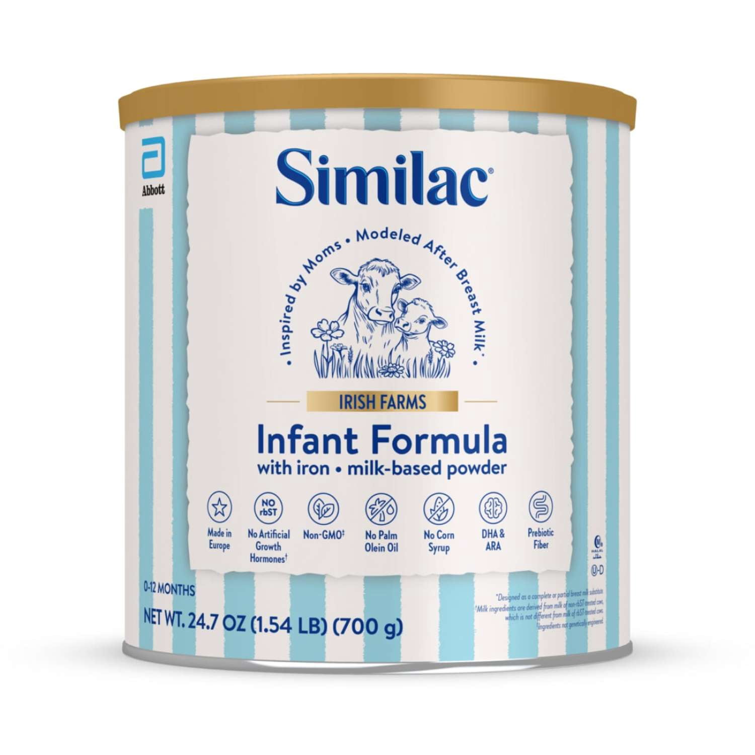 (4 pack) Similac Irish Farms Powder Baby Formula, Easy to Digest, 24.7-oz Can