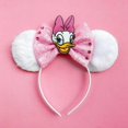 thumbnail image 3 of Diademas con orejas de Mickey Mouse para niñas, diademas de Pato Donald, lazos, accesorios para el cabello para adultos y mujeres, 3 of 5