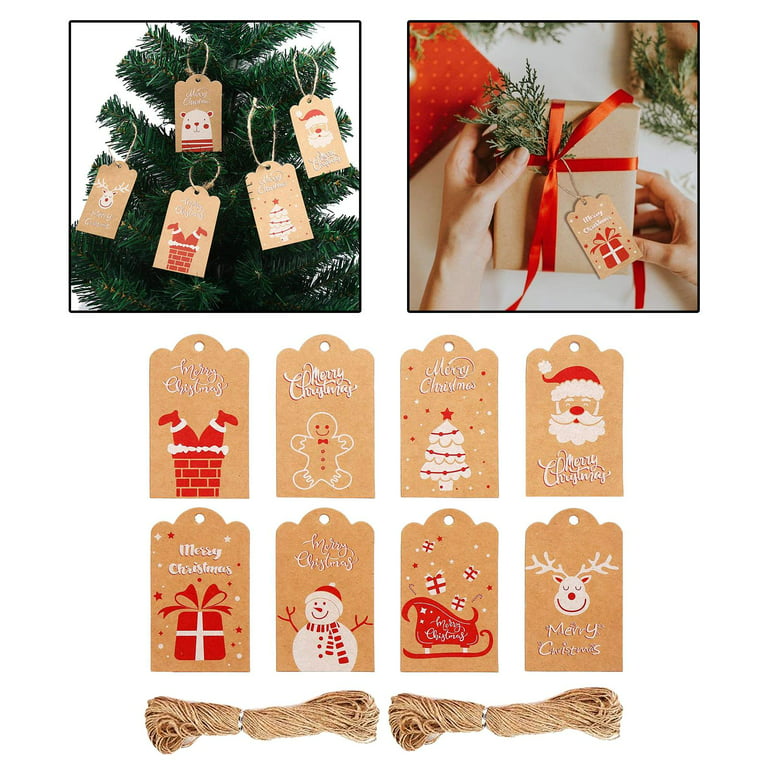  160 Pieces Christmas Gift Tags Christmas Kraft Paper