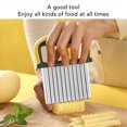 thumbnail image 3 of Wavy Crinkle Cutting Tool Stainless Steel Blade Vegetable Cutter Protective Cover Kitchen Gadget, 3 of 7