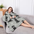 thumbnail image 5 of Oversized Wearable Blanket Hoodie,Black Labrador Sherpa Blanket Hoodie with Super Pockets,Super Warm Fuzzy Pullover for Women & Men, 5 of 6
