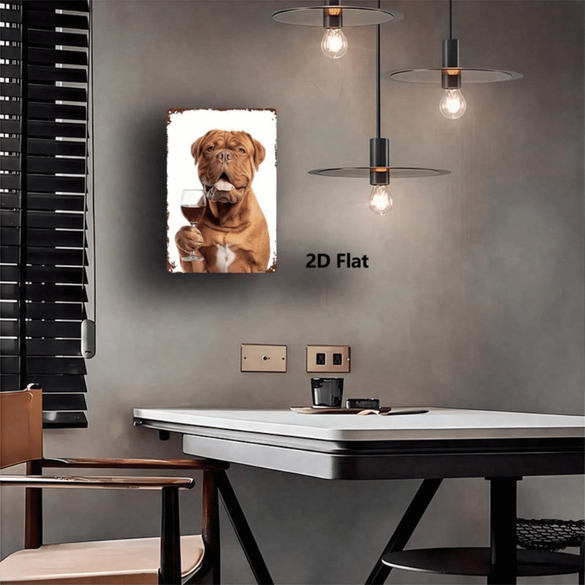 Dog Wine Glass Metal Sign" 8x12 Inch Rustic Iron Wall Art, Vintage Waterproof Nostalgic Bar Decor, Waterproof Nostalgic Bar Decor, 2D Flat Dog