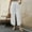 White, variant on Linen Capris for Women Elastic High Waisted Drawstring Capri Pants with Pockets Side Button Bottom Casual Capri Pants