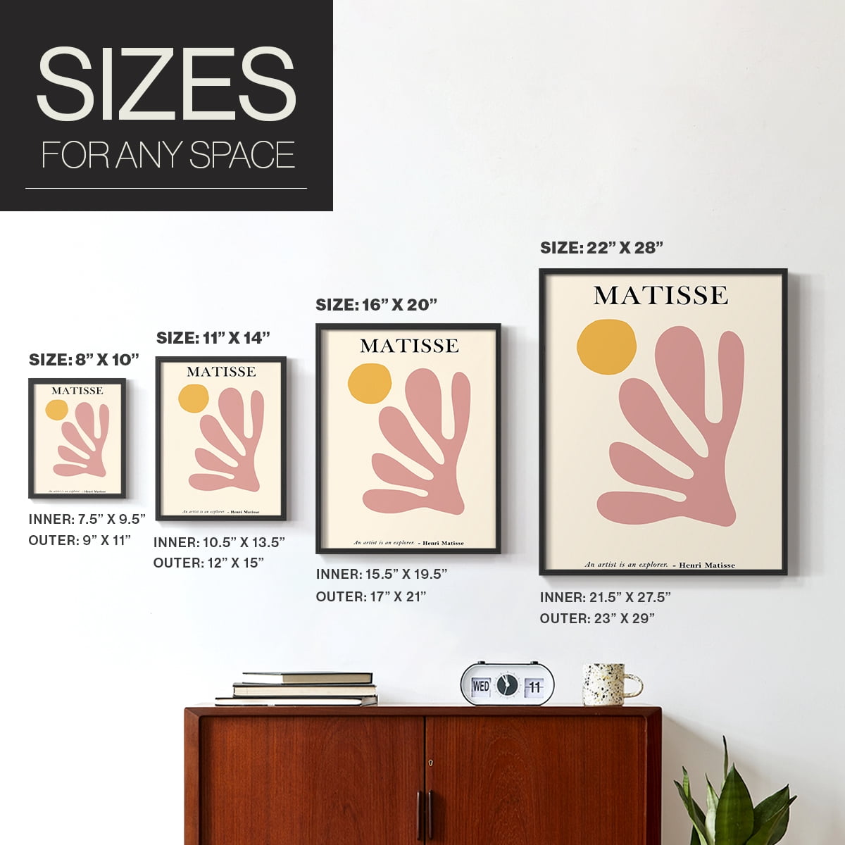 Matisse CDLXXX in Black Solid Wood Framed Print No Nail Hanging