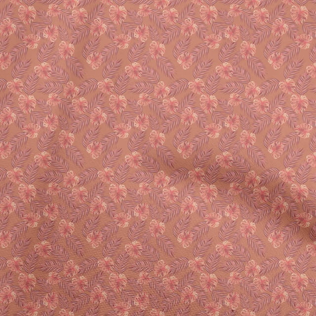 oneOone Polyester Spandex Orange Fabric Tropical Craft Projects Decor Fabric Printed By The Yard 56 Inch Wide