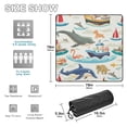 thumbnail image 3 of Dolphins Ship Fish Waves Beach Blanket Outdoor Picnic Blanket 78"x 78" Waterproof Foldable for Beach Camping Travel Hiking Grass Lawn Park, 3 of 5