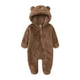 thumbnail image 2 of WIBACKER Newborn Baby Jumpsuit Bear Footed Hooded Fleece Rompers Long Sleeve Onesies Outwear Outfits, 2 of 17