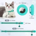 thumbnail image 3 of AirTag Cat Collar, 2 Pack Reflective Kitten Collar with Waterproof Air Tag Holder, Cute Boy Girl Cats Collars with Safety Breakaway Buckle and Removable Bell, Turq & Orange, 3 of 5