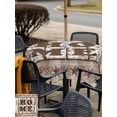 thumbnail image 4 of Outdoor Tablecloth with Umbrella Hole and Zipper, Retro Farmhouse Square Table Cloth 54x54 Inch Waterproof Tablecloth, Country Star Berries Text Wooden Grain Picnic Table Cover for Patio Camping, 4 of 7