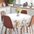 thumbnail image 4 of Eucalyptus Leaves Tablecloth Waterproof Fabric,Round Watercolor Oil-Proof Wrinkle Resistant Table Cover for Dining Table, Buffet Parties and Campin,Tan Leaves(60" inch Round), 4 of 6