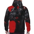thumbnail image 7 of Balery Black Dog Red Background Pattern Mens Hoodie Kangaroo Pocket Hoodie Pullover Hooded Sweatshirt Ideal for Daily Wear Travel and Home-Medium, 7 of 7