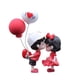 thumbnail image 2 of Car Decoration Cute Couple Office Decoration, metal rolling cart, wooden base, 2-tier design, foldable, portable, modern home decor, stylish office accessory, for bedroom, 2 of 8
