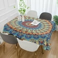 thumbnail image 4 of GZHJMY Blue Boho Mandala Rectangle Tablecloth Washable Table Cover, Wrinkle Free, Oil-Proof/Waterproof Tabletop Protector for Kitchen Dining Party -54x72(in) Home Decor, 4 of 7